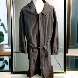 Vintage Drizzle Long Black Removable Lining Coat Size 44 L